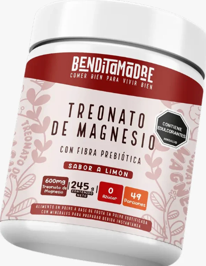 Treonato de Magnesio con Fibra Prebiótica x 245g / Bendita Madre